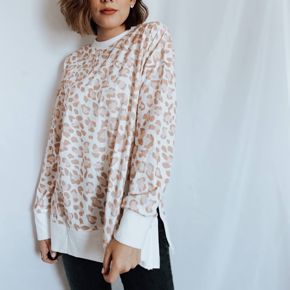 Beige Cheetah Print Pullover